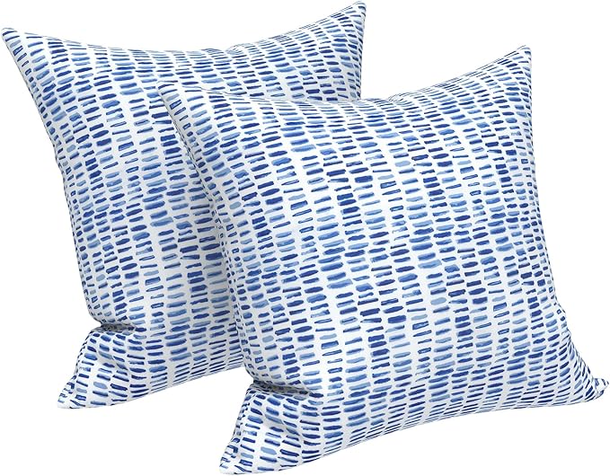 LVTXIII Outdoor Throw Pillow Covers 16 x 16 Inch, Covers ONLY Modern Cute Pattern Decorative Square Toss Pillow Case Pack of 2 for Home Patio Garden Sofa Bed Furniture, Pebble Blue