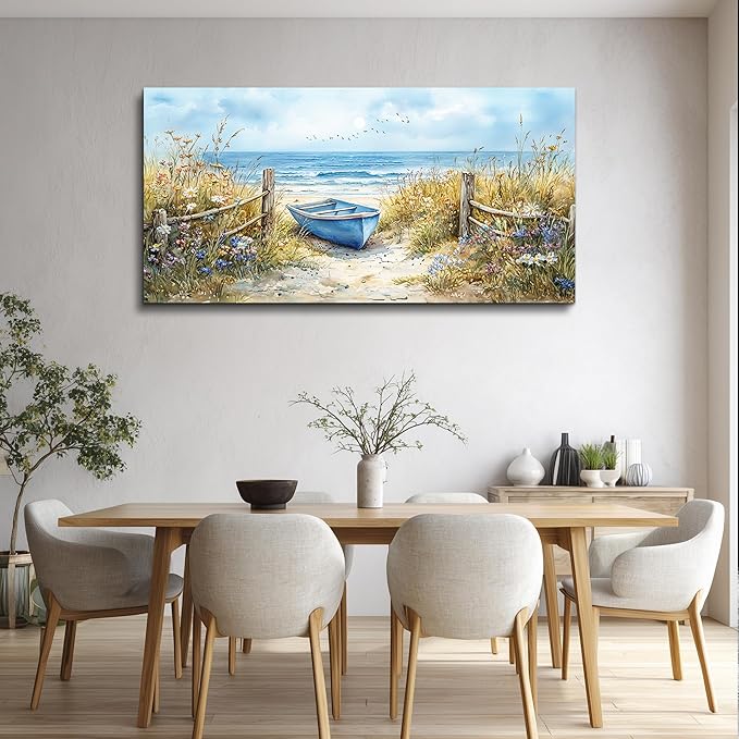 PHAOHUAXM Large Canvas Wall Art For Living Room Bedroom Wall Decor Home Office Beach And Ocean Landscape Painting Room Bathroom Dining Room Prints Artwork Picture Wall Home Decoration 20x40 In