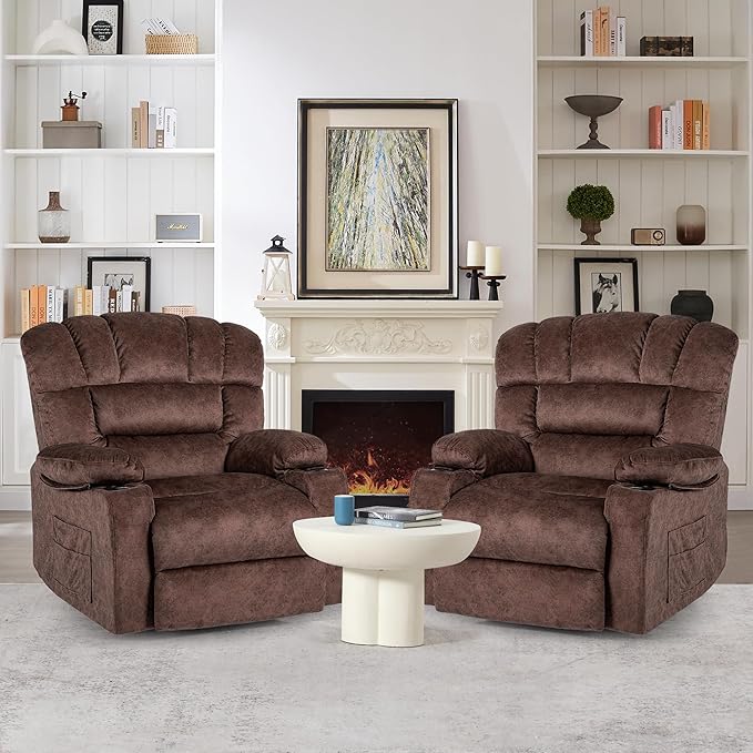 Recliner Chair Manual Modern Ergonomic Lounge Single Sofa Seat Living Room Lounge Recliners on Clearance Foam Filling
