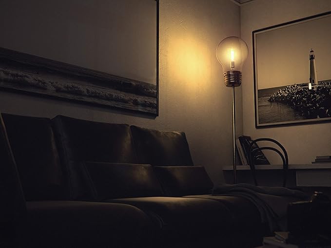 Kenroy Home 32463AB Edison Floor Lamp with Antique Brass Finish, Rustic Style, 71.5" Height, 11.438" Width, 11.438" Depth , Medium