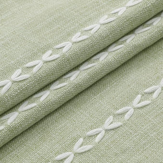 MitoVilla Sage Green Shower Curtain 72 x 78, Boho Farmhouse 78 inch Long Polyester Linen Tassel Ultra Thick Heavy Duty Fabric Shower Curtains for Chic Cottagecore French Rustic Bathroom Decor