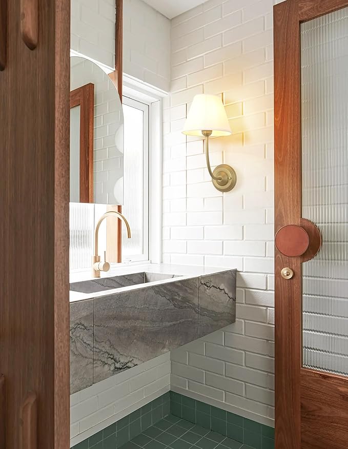 Vintage Fabric Wall Sconce Linen Cloth Shade, E26 Hardwired Indoor 1-Light Wall Mounted Lamp Fixture for Living Room Bedroom Stairs Hallway