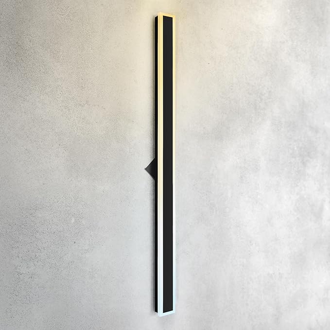 ASD LED 72" Long Wall Mount Light Fixture, Outdoor & Indoor Linear Sconce | 3CCT, Dimmable, Waterproof, Anti-Rust, ETL Listed | 40W 3200LM 3000-5000K 100-277V | Exterior Porch Lighting | Black