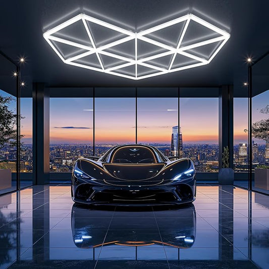 Hexagon Garage Lights, Super Bright Garage Lights Ceiling Led Hexagon 27 Pack 6500K for Gym, Basement, Warehouse,Auto Beauty Shop,Car Care Wash Room