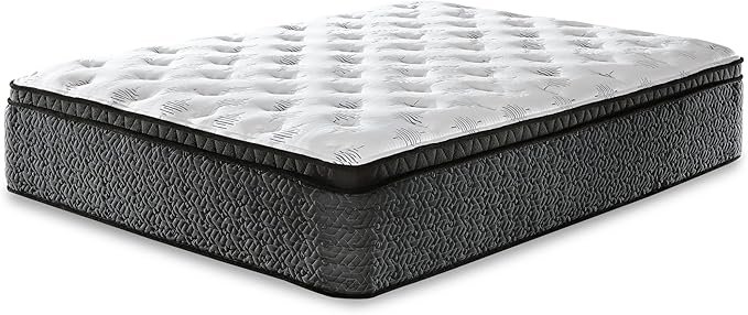 Signature Design by Ashley Queen Size Ultra Luxury 16 Inch Hyper Cool Euro Top Hybrid Mattress with Cooling Gel Memory Foam, Fiberglass Free, Mattress In A Box