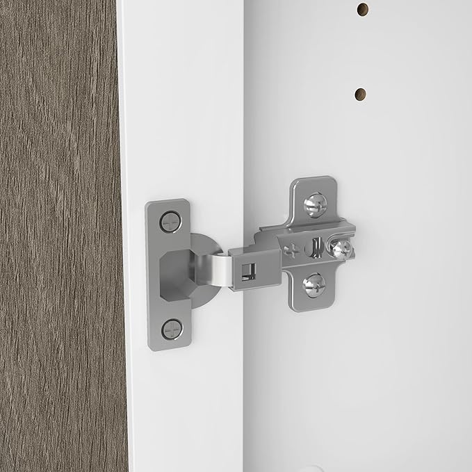 Bush Furniture Key West Tall TV Stand for 65 Inch TV in Pure White and Shiplap Gray, Farmhouse Entertainment Center with Storage