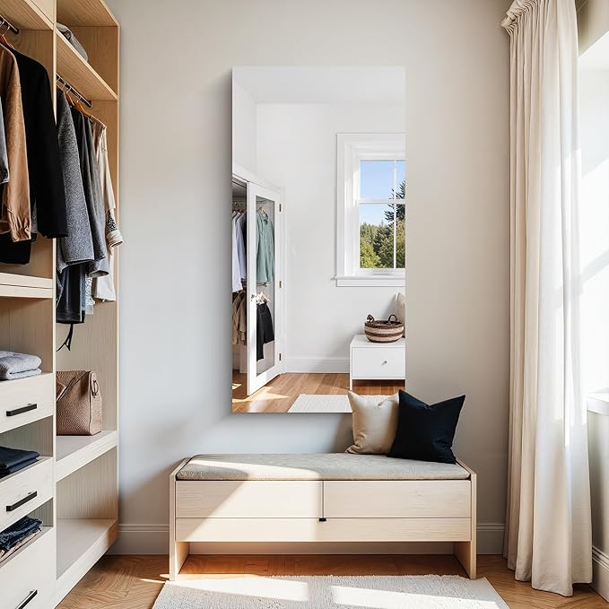 KOCUUY Frameless Mirror,24x48 Inch Rectangle Bathroom Vanity Mirror for Over Sink, Upgraded Shatterproof Unframed Design for Bedroom, Living Room, Entryway