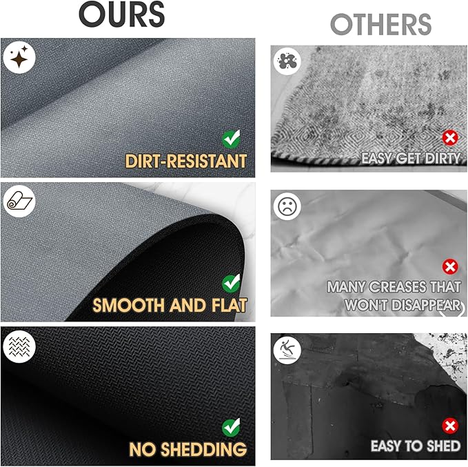 ACCUMTEK Ultra Thin Non-Slip Bath Mat Fit Under Door 3 Piece, Upgrade Backing Non Slip Bath Mat, Quick Dry Ultra Absorbent Bathroom Rugs, Machine Washable Bath Mats for Bathroom, Bathtub & Kitchen