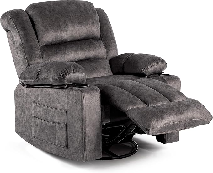 Recliner Chair Rocker Modern Ergonomic Lounge 360 Degree Swivel Single Sofa Seat Living Room Lounge Recliners on Clearance Foam Filling