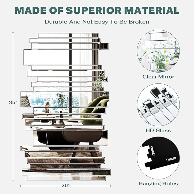 Decorative Mirrors for Wall Decor Large Mirrors for Wall Decor Living Room Silver Mirrors for 24×36 in