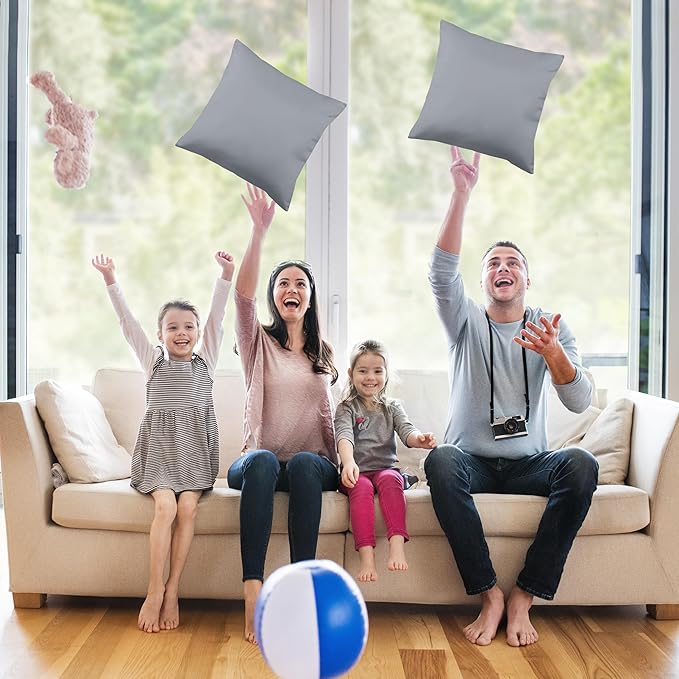 Utopia Bedding Throw Pillows Insert (Pack of 2, Grey) - 16 x 16 Inches Bed and Couch Pillows - Indoor Decorative Pillow