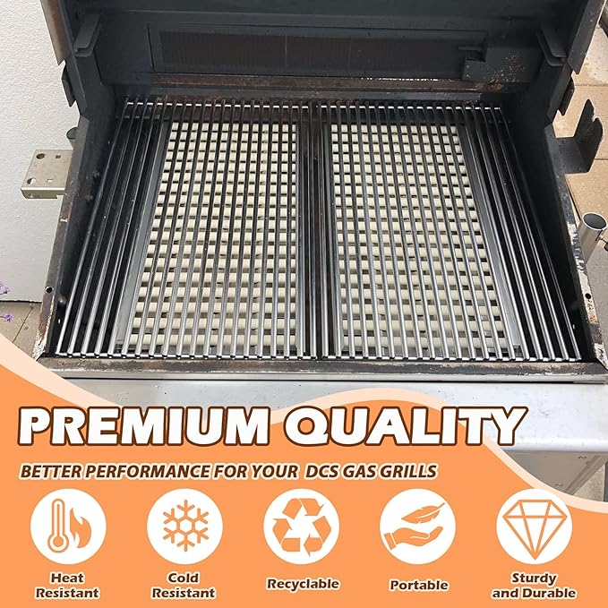 MOASKER Grill Ceramic Rods for DCSCT Gas Grill, Replacement Gas Grill Ceramic Radiants for DCS Grill 245398 27DBQR 36EBQAR 27FSBQ 36DBQ 36DBQAR 48DBQR Grill Heat Plates,9.5" Long,18pcs Ceramic Rods
