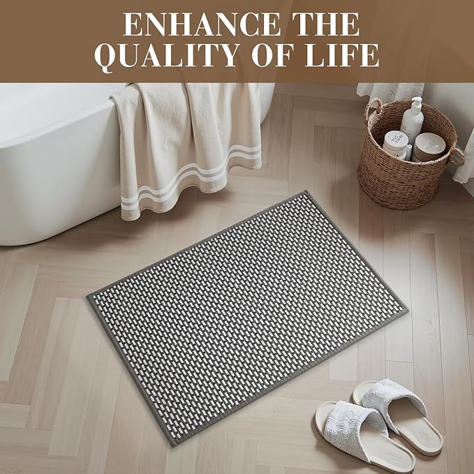 RESARE Non Slip Bathroom Runner - Machine Washable Bath Rugs, Super Absorbent Bath Mat Quick Dry Bath Runner, Bath Mat Ultra Soft Rugs for Bathroom Floor, 20"x70" Dark Grey