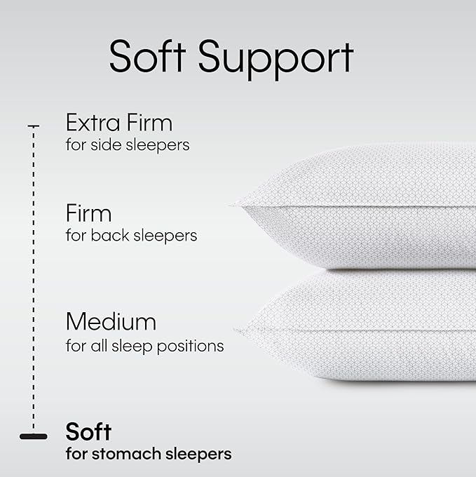 Calvin Klein Geometric Print 20" x 36" King Size Set of 2 Bed Pillows for Sleeping, White