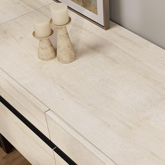 WAMPAT Modern TV Stand for TVs up to 75 inch, 2 in 1 Entertainment Center TV Console with Storage Cabinets and Metal Base,Media Console for Living Room,Light Oak