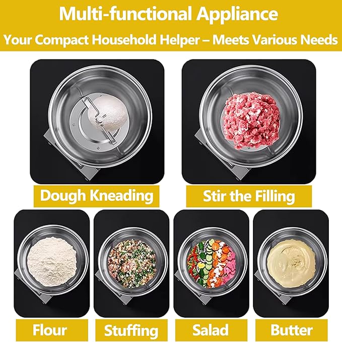 Stainless Steel Dough Mixer Machine Detachable Basin Type Dough Mixing Machine 8KG Capacity 110V Bidirectional Rotation Flour Mixer with Timing Function Suitable for Household Commercial Use