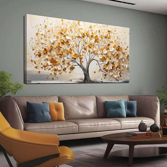 Decorative Painting Tree of Life Canvas Wall Art Pictures for Living Room Bedroom Canvas Wall Decor Large Artwork Canvas Wall Decor Ready to Hang Artwork Print with Frame Modern Wall Art Size 30x60