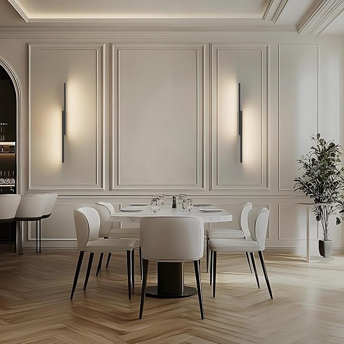 Aipsun Symmetrical Black Battery Operated Wall Sconce Set of 2, 10,000mAh Rechargeable Wall Sconce Lighting Dimmable Wireless Wall Lights for Living Room,Bedroom (2 Pack)