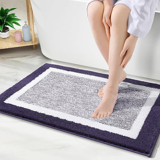 OLANLY Bathroom Rugs 30x20, Extra Soft and Absorbent Microfiber Bath Mat, Non-Slip, Machine Washable, Quick Dry Shaggy Bath Carpet, Suitable for Bathroom Floor, Tub, Shower (Medium, Purple)