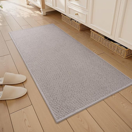 RESARE Non Slip Bathroom Runner - Machine Washable Bath Rugs, Super Absorbent Bath Mat Quick Dry Bath Runner, Bath Mat Ultra Soft Rugs for Bathroom Floor, 24"x47" Light Grey