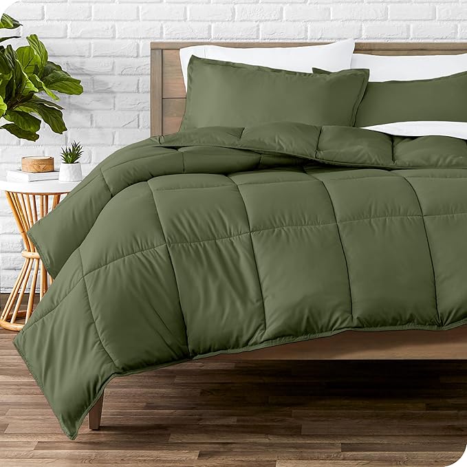 Bare Home Comforter Set - Oversized Queen Size - Ultra-Soft - Goose Down Alternative - Premium 1800 Series - All Season Warmth (Oversized Queen, Cypress)
