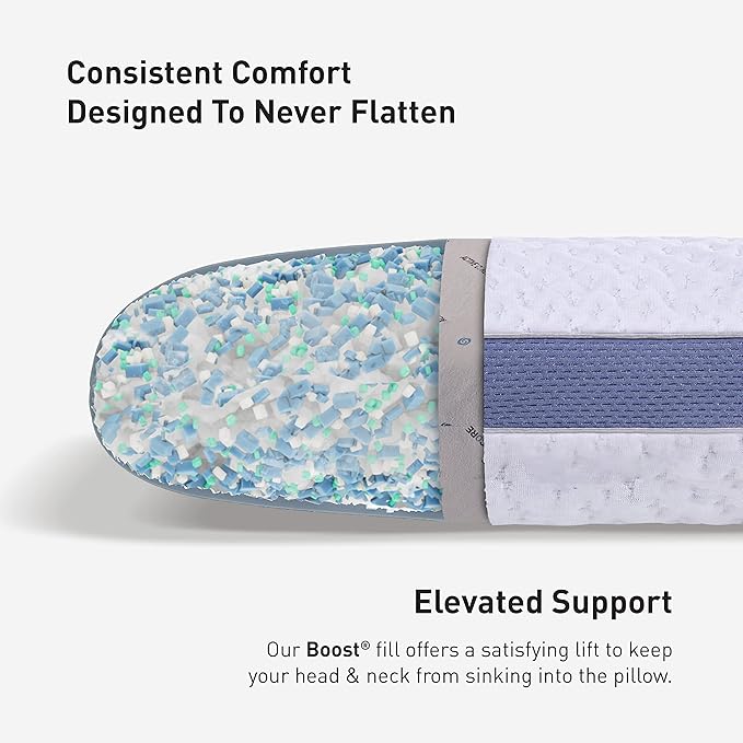 Bedgear Balance Performance Pillow – 3.0 - Moisture Wicking Bed Pillow for All Sleep Positions - Medium Firmness Bed Pillow - Washable Removable Cover – 20" W x 26" L x 6.5" H