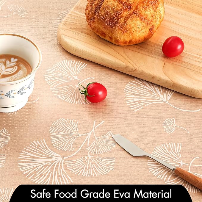 Cooyes Shelf Liner, Non Adhesive Drawer and Cabinet Liner, EVA Washable Oil-Proof Shelf Paper for Kitchen Cabinets, Refrigerator, Storage, Desks with Modern Pattern
