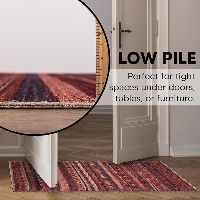 Keen Home Design 2x3 Rug - Machine Washable Entry Rug with Non-Slip Backing, Ideal for Enteryway, Kitchen, Bathroom, Laundry Room - Vintage, Easy Clean, Durable, Low Pile Rug - (2' x 3')