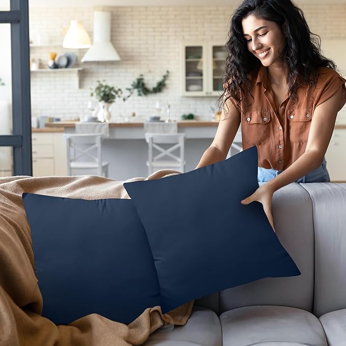 Utopia Bedding Throw Pillows Insert (Pack of 2, Navy) - 22 x 22 Inches Bed and Couch Pillows - Indoor Decorative Pillow