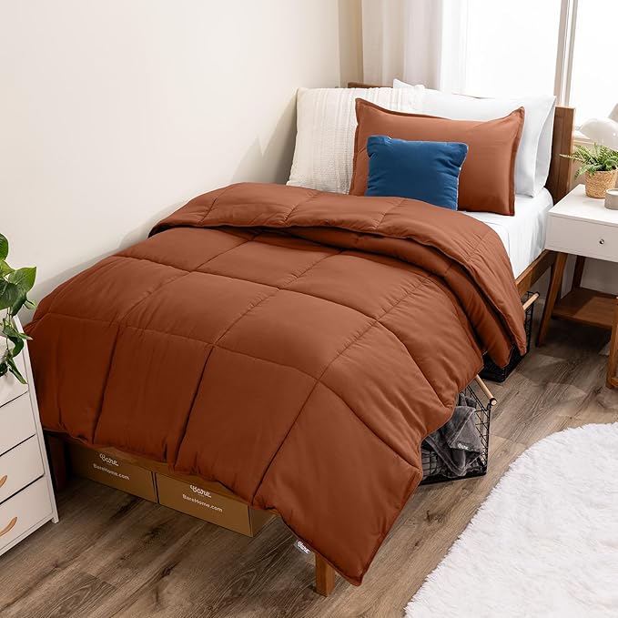 Bare Home Comforter Set - Twin/Twin Extra Long Size - Ultra-Soft - Goose Down Alternative - Premium 1800 Series - All Season Warmth (Twin/Twin XL, Terracotta)