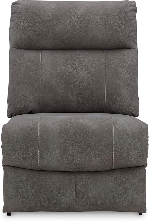 Signature Design by Ashley Next-Gen DuraPella Contemporary Faux Leather Modular Wall Hugger 3-Piece Power Reclining Sectional Sofa with Adjustable Headrest and USB Ports, Gray