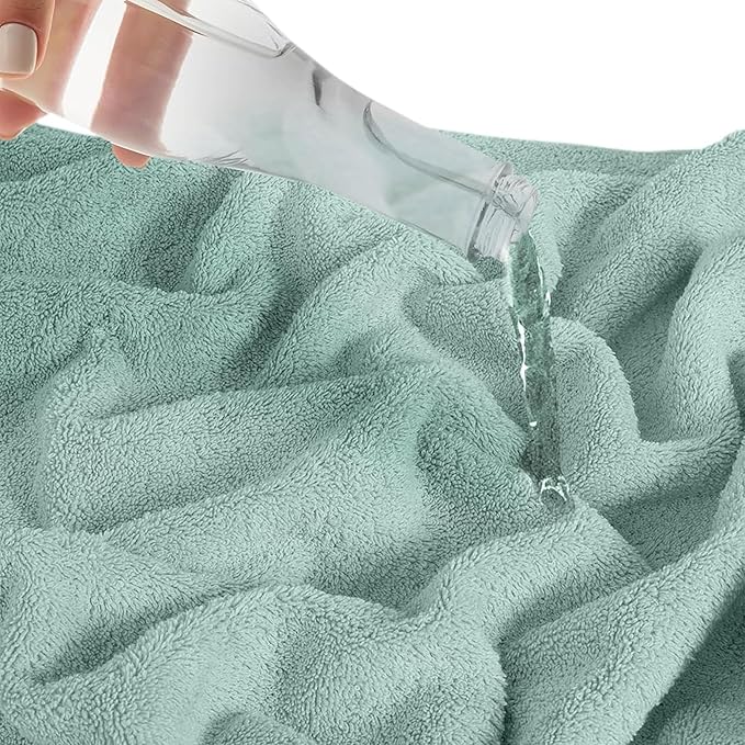 SALBAKOS 100% Turkish Cotton 6-Piece Towel Set | Heirloom Quality Hotel & Spa Collection | Soft, Absorbent 2 Washcloth, 2 Hand, 2 Bath Towel Sets | Made in Turkey (Seafoam Green, 6 Piece Towel Set)