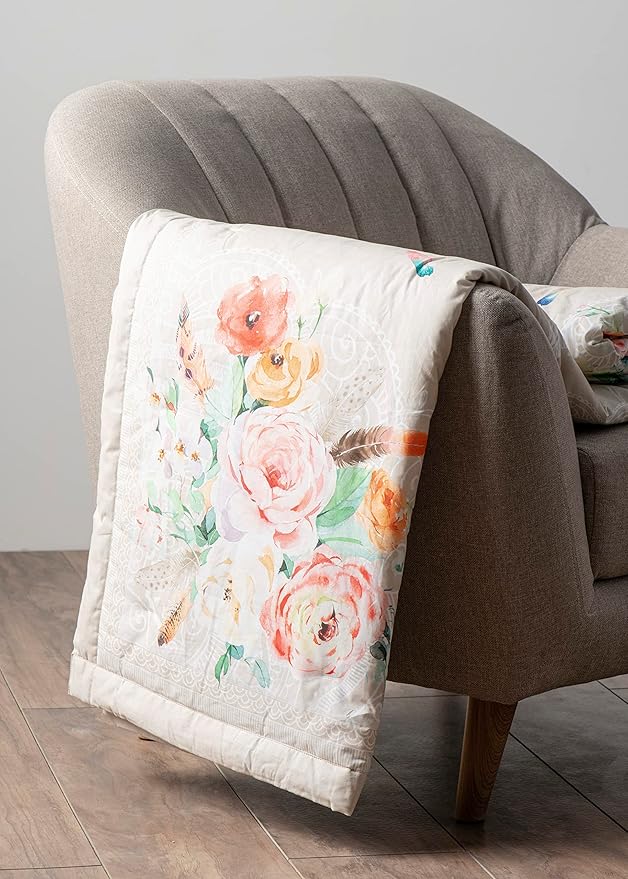 Maison d' Hermine Throw Blanket for Couch Lightweight Soft Warm Breathable Cotton Throw Blankets for Bed Girls Boys Women Men Gifts Sofa Travel Living Room Chair Bedding (50"x60", Ibiza)