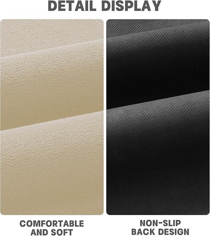 YIHOUSE Bathroom Rug Sets 4 Piece, Ultra Thin Bath Mat Fit Under Door, Quick Dry Absorbent Bath Mat for Bathroom Non Slip Machine Washable Floor Mat (Beige, 4 Piece)