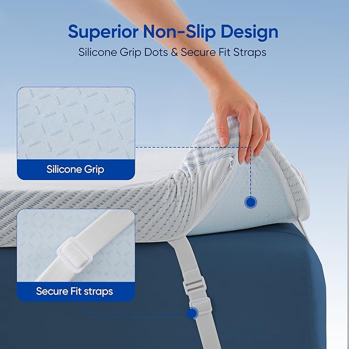 3 Inch Memory Foam Mattress Topper for College Dorm Bed - Twin XL Size | Extra Long Twin |High Density Cooling Bed Topper Pressure Relief with Removable & Washable Cover