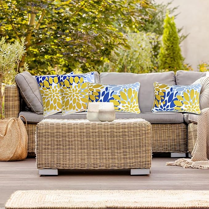 JMGBird Outdoor Throw Pillows with Inserts Pack of 2 18x18 Inches Decorative Pillows, Square Pillow for Bed, Couch, Sofa