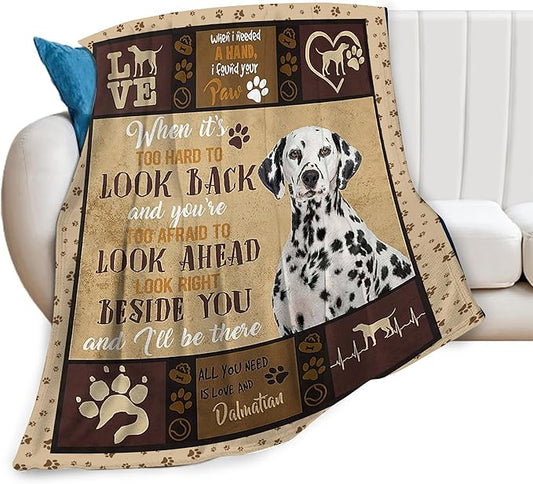 Dalmatian Blanket Dalmatian Dog Throw Blanket Soft Fleece Flannel Bedding Spotted Dog Gifts for Men Boys Women Girls Lovers Adults Stuff Plush for Couch Sofa Bed Room Decor 50"X60"