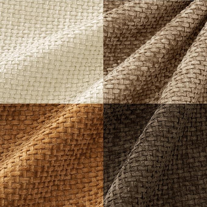 MIULEE Pack of 4 Brown Couch Throw Pillow Covers 18x18 Inch Soft Fall Decorative Chenille Pillows Farmhouse Accent Cushions for Boho Home Decor Spring Sofa Bedroom Living Room