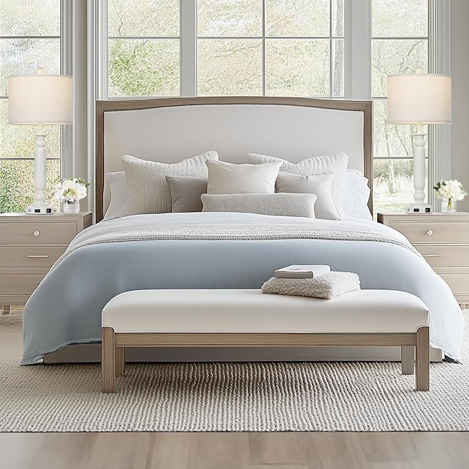 28.5" Tall Farmhouse Table Lamps Set of 2 for Living Room, 3-Way Dimmable Touch Lamps with USB C+A Ports & AC Outlet, Bedside Nightstand Lamps with Linen Shade for Bedroom