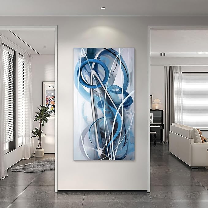 YDYSUNE Blue Abstract Wall Art Modern Canvas Wall Paintings Abstract Artwork for Living Room Pictures for Bedroom Wall Decor Office Home Decor 24×48IN
