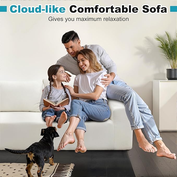 Sectional Couches for Living Room 109" L Shaped Cloud Couch Modern Modular Sectional Sofa Bad, Boneless Couch with Deep Seat, No Assembly Required (Chenille, Green)