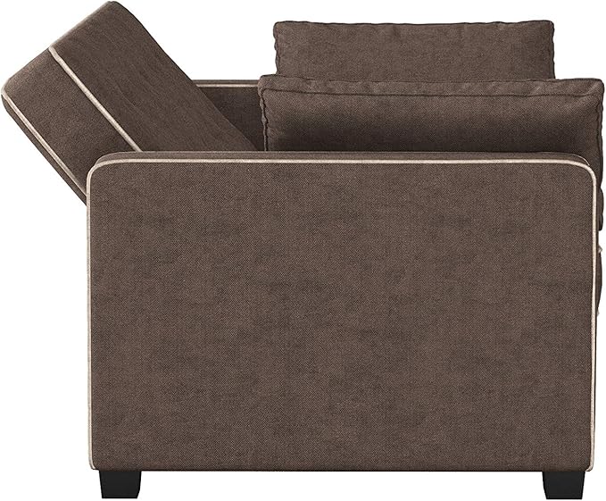 Serta Ainsley Loveseat with Pull Out Sleeper Microfiber Java Full