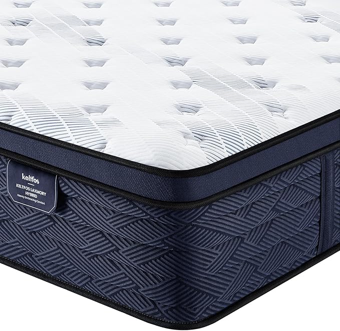Queen Mattress in a Box 12 Inch, Back Pain Relieving, Latex Hybrid Mattress Queen Size with Pocket Coils, Motion Isolation & Dynamic Pressure Relief & Luxurious Comfort, Medium Firm Responsive Support