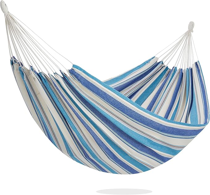 PNAEUT Double Hammocks for Outside, Replacement Outdoor Tree Hammock for Indoor Patio Porch Garden (Lightblue, Medium)