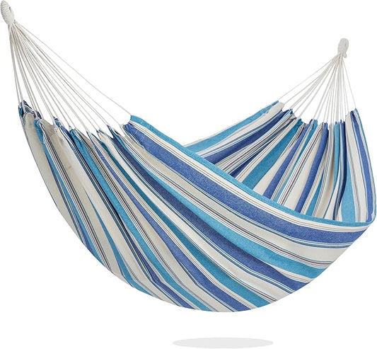 PNAEUT Double Hammocks for Outside, Replacement Outdoor Tree Hammock for Indoor Patio Porch Garden (Lightblue, Medium)