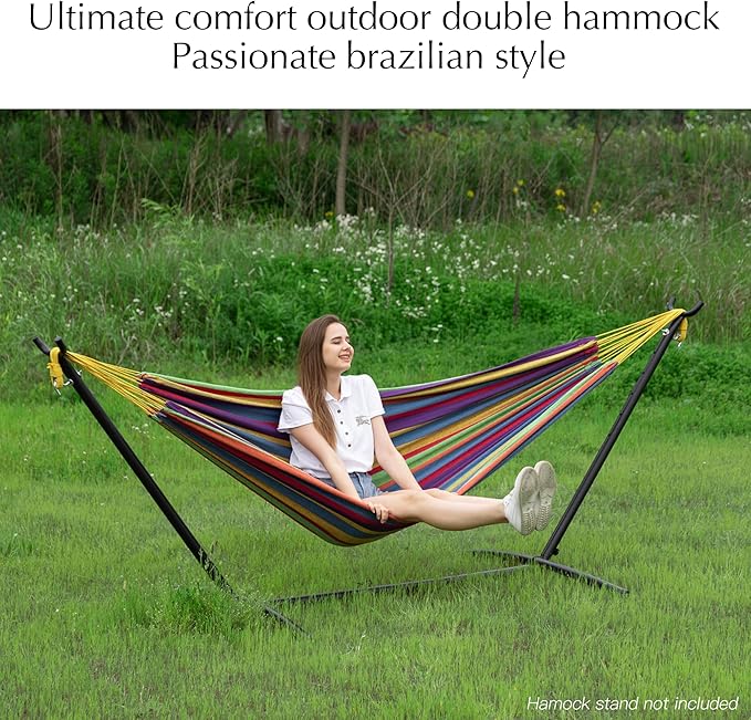 PNAEUT Double Hammocks for Outside, Replacement Outdoor Tree Hammock for Indoor Patio Porch Garden (Tropical, Medium)