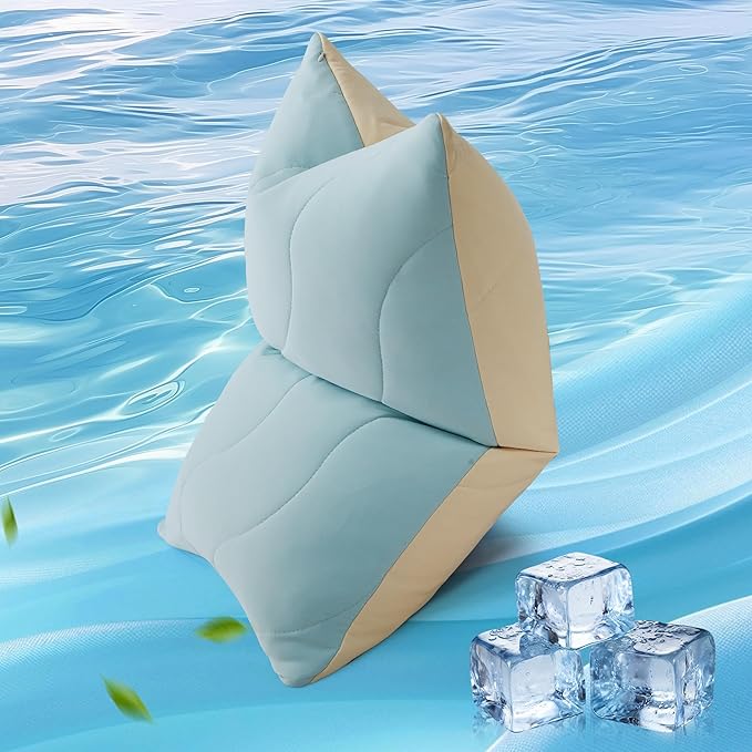 Three Geese Cooling Goose Feather Down Bed Pillows Standard Size for Hot Sleepers, Q-Max>0.45, Cool Hotel Bed Pillows with Washable Removable Cover, Idea for Side Stomach Back Sleepers, 20" x 26"