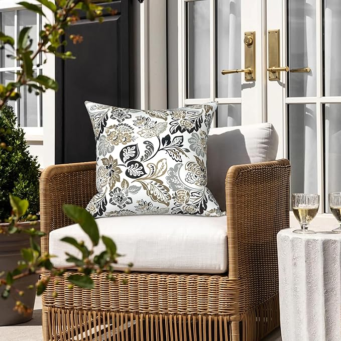 LVTXIII Outdoor Throw Pillow Covers 20 x 20 Inch, Covers ONLY Modern Cute Pattern Decorative Square Toss Pillow Case Pack of 2 for Home Patio Garden Sofa Bed Furniture, Dailey Tan