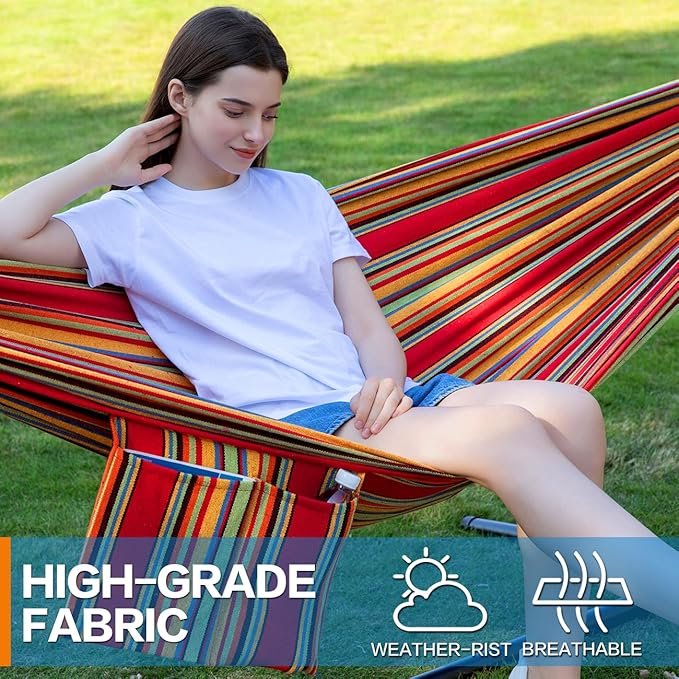 PNAEUT Hammocks and Stand Double (Red)