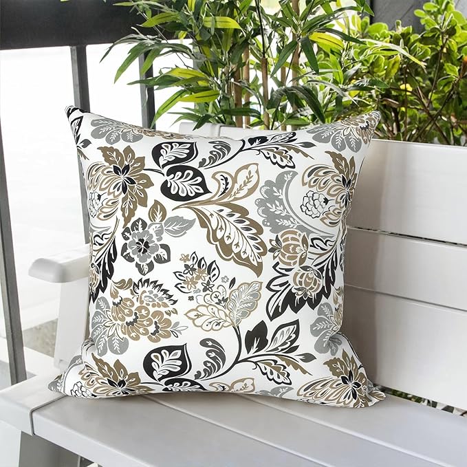 LVTXIII Outdoor Throw Pillow Covers 20 x 20 Inch, Covers ONLY Modern Cute Pattern Decorative Square Toss Pillow Case Pack of 2 for Home Patio Garden Sofa Bed Furniture, Dailey Tan